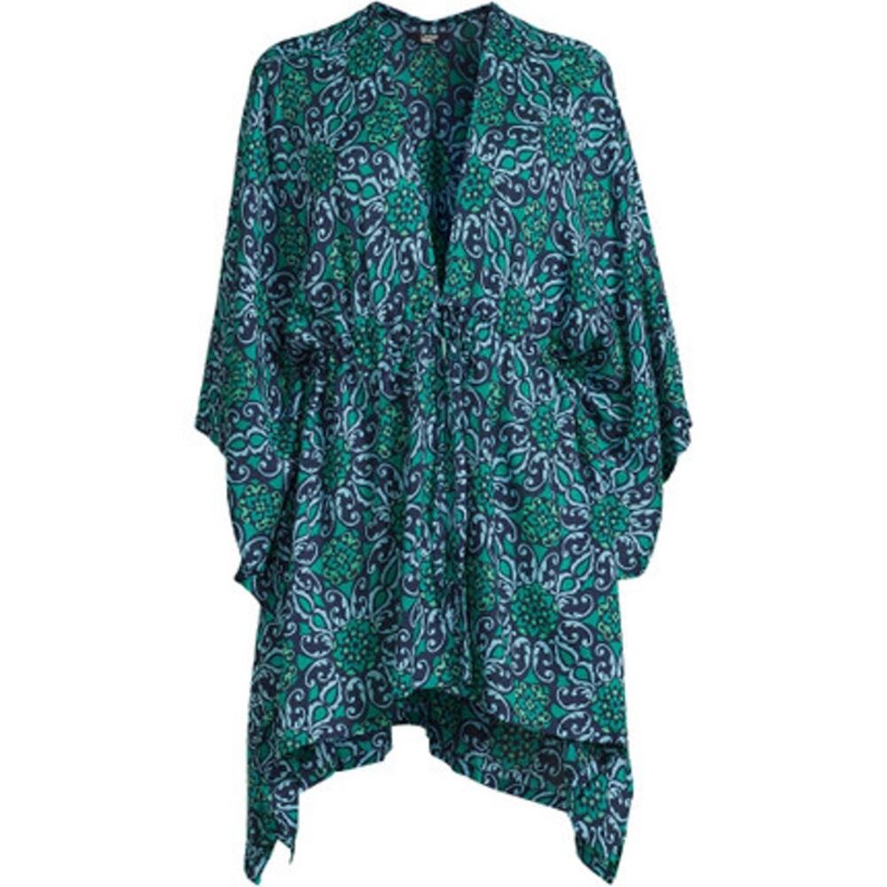 Lands End Tie Front Swim Beach Cover-up Kimono
